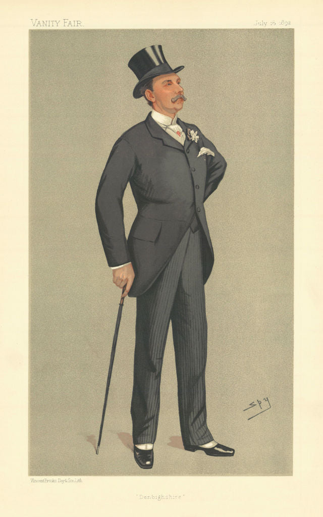 VANITY FAIR SPY CARTOON Col William Cornwallis-West 'Denbighshire' Wales 1892